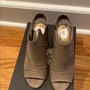 Vince Camino Taupe Suede Ankle peep toe booties!
